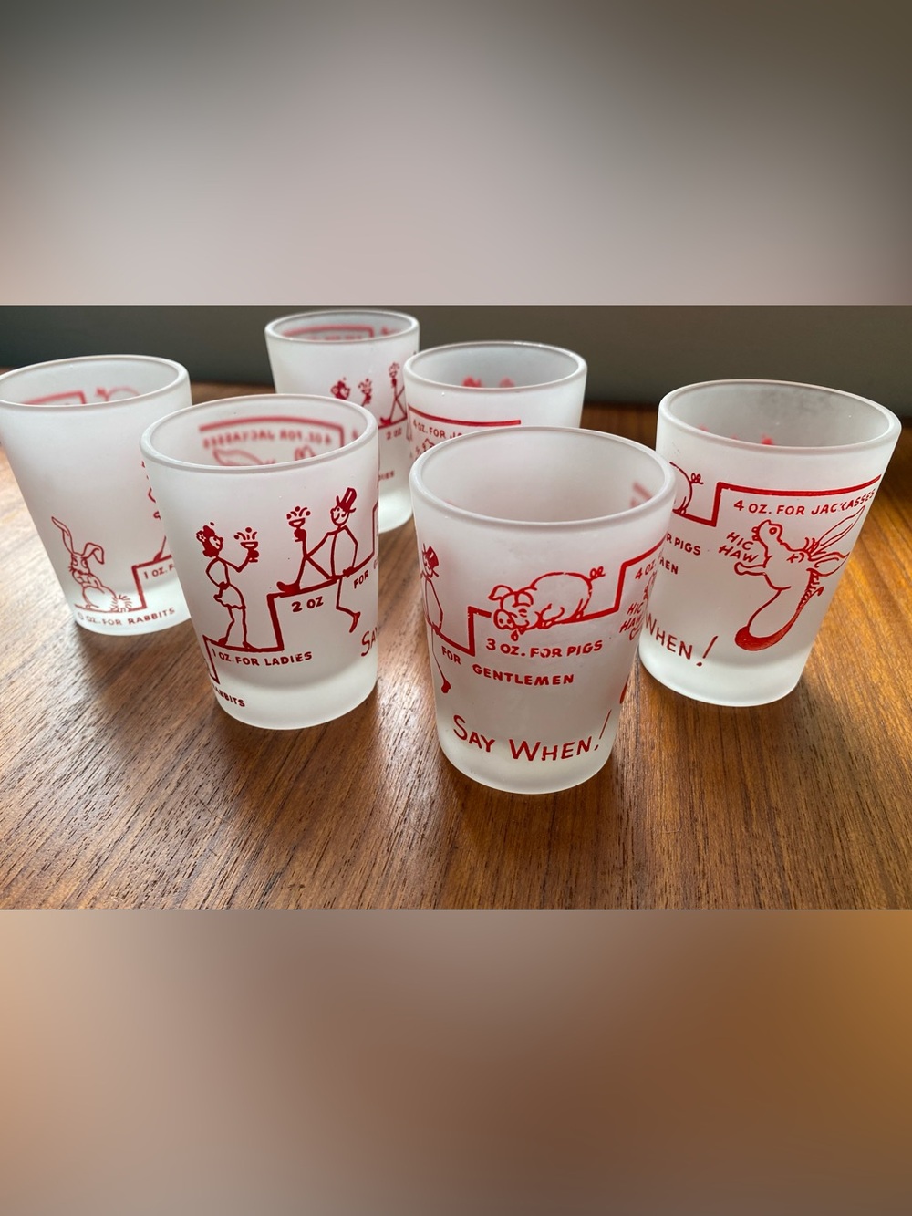 50s Funny Novelty Shot Glasses